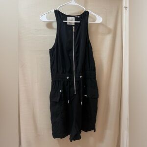 ⚫️ Superdry Black Romper Zip Up Style Size 6 Elastic Waist Punk Grunge